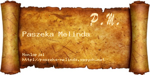 Paszeka Melinda névjegykártya