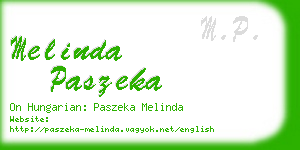 melinda paszeka business card